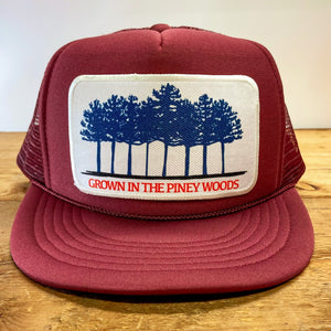 Big "Grown In The Piney Woods" Patch Trucker Hat - Hats - BIGGIE TX (5998977351836)
