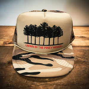 Big "Grown In The Piney Woods" Trucker Hat (no patch) - Hats - BIGGIETX (6087769850012)