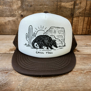 Chill Y’all Texas Armadillo Trucker Hat - Hats - BIGGIETX Hats (6713394036892)