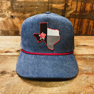 Classic Rope Hat with Texas Red Rose Patch - Hats - BIGGIETX (7199870648476)