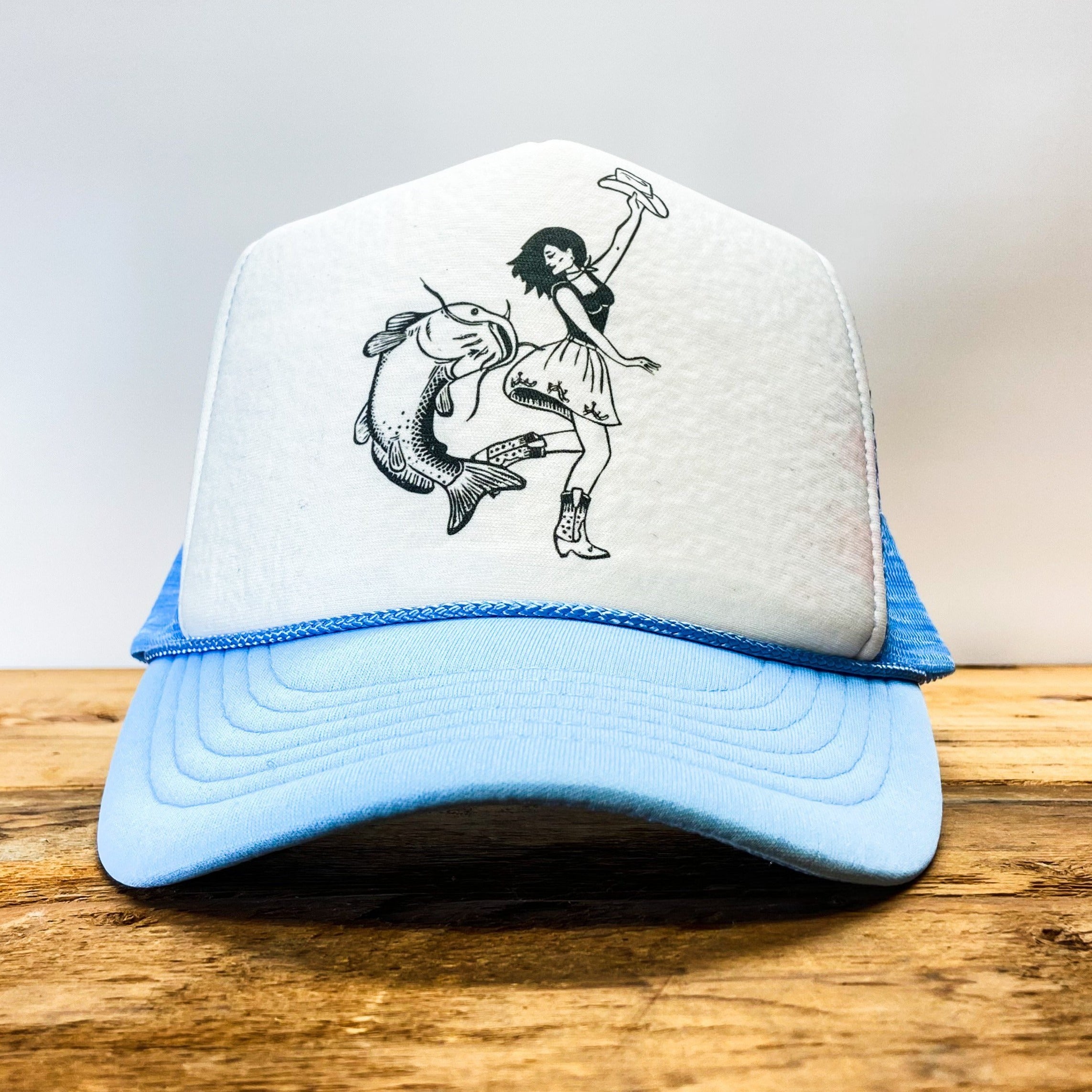 Small Cowgirl and Catfish Dance Trucker Hat – BiggieTexas