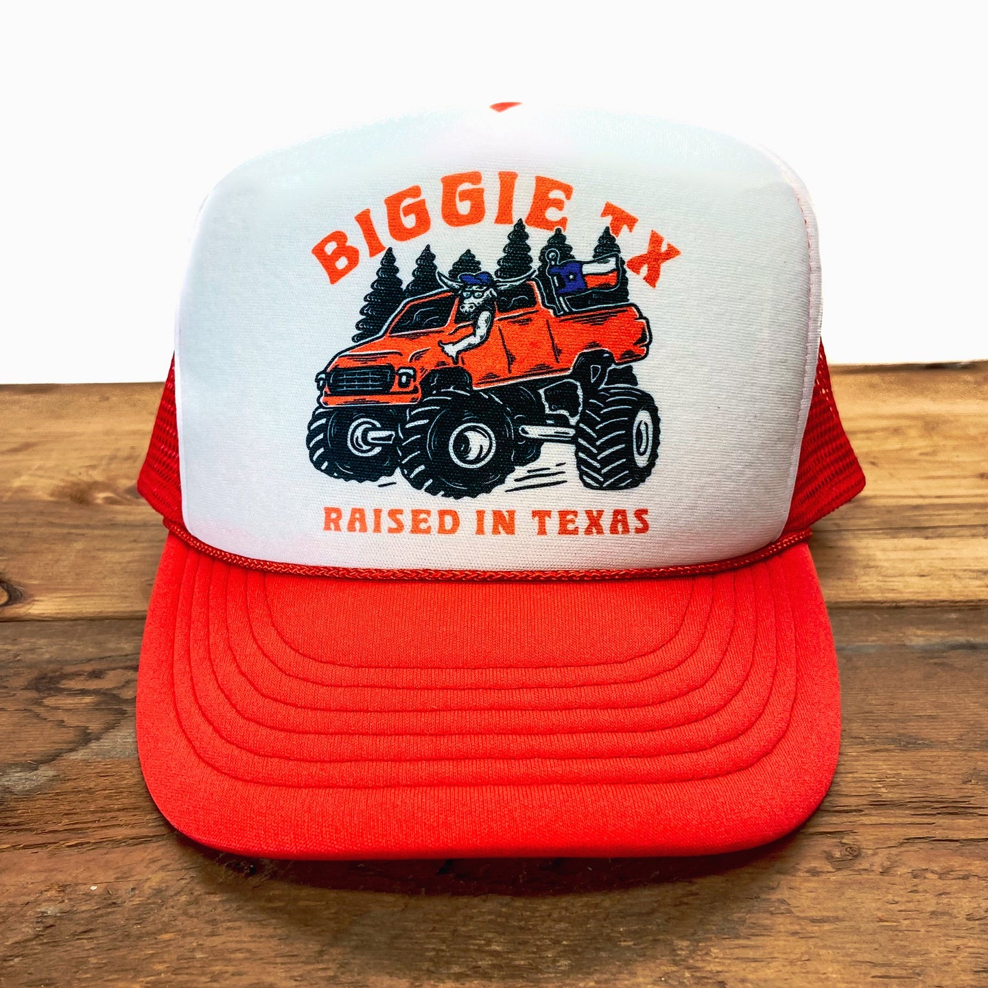 Raised in Texas Truck Design Trucker Hat - Hats - BIGGIETX Hats (5996007587996)