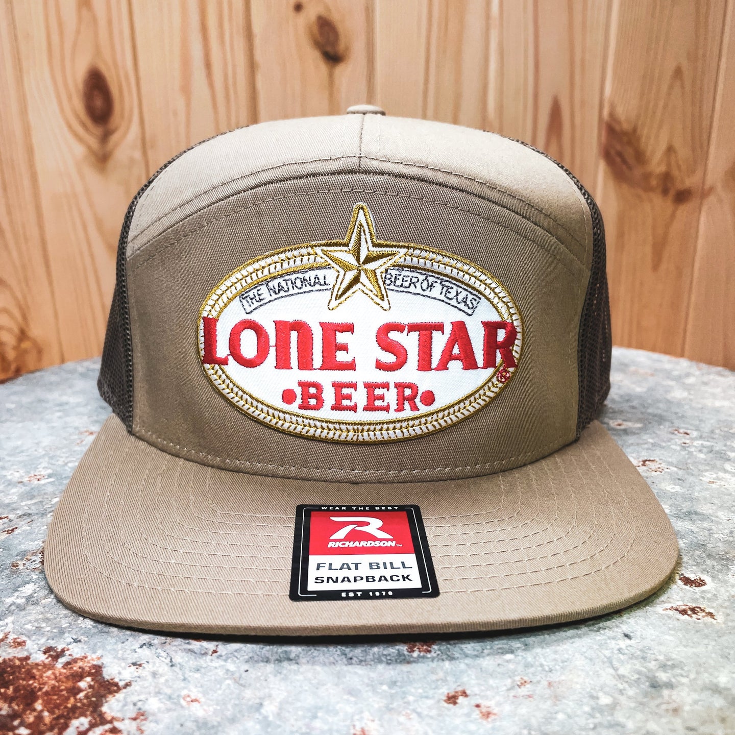 Richardson Flat Bill Snapback with Lone Star Beer Patch - Hats - BIGGIETX (6709219197084)