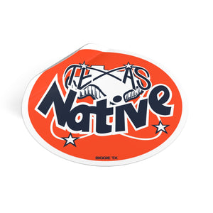 Texas Native Sticker 3" Vinyl - Retro Stros Style - Paper products - BiggieTexas